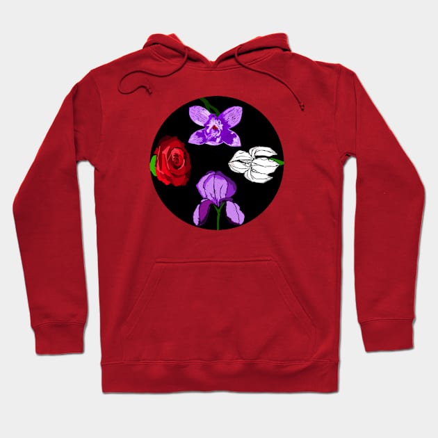 The 4 flowers Hoodie by Orchid's Art